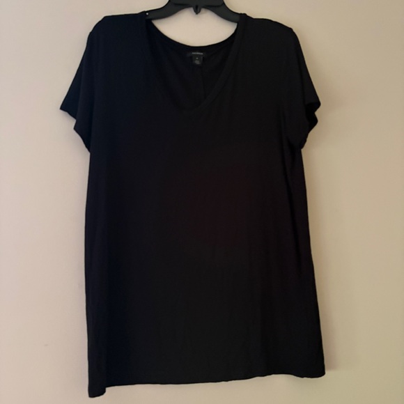 Halogen Black Modal Stretch V-Neck T-Shirt Women’s Medium - Picture 1 of 4